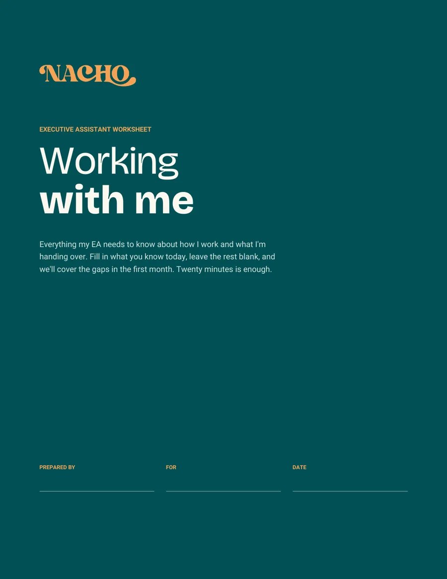 Working With Me Worksheet