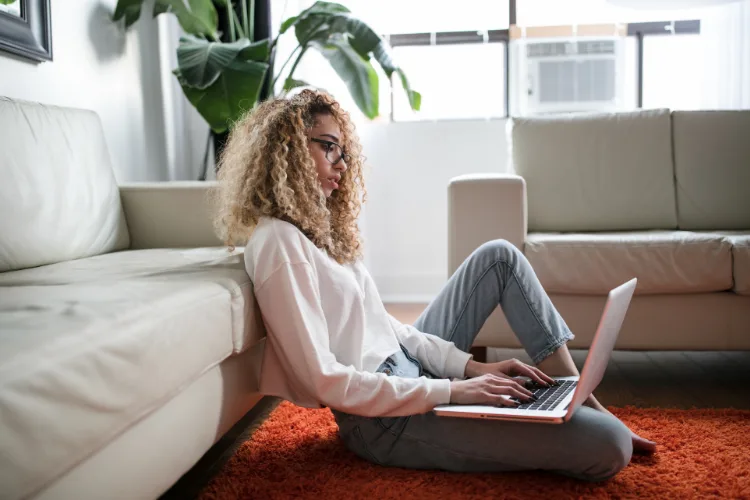 Remote team member participating in a video interview for Virtual Assistant hiring process