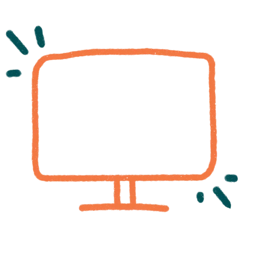 Hand-drawn desktop monitor